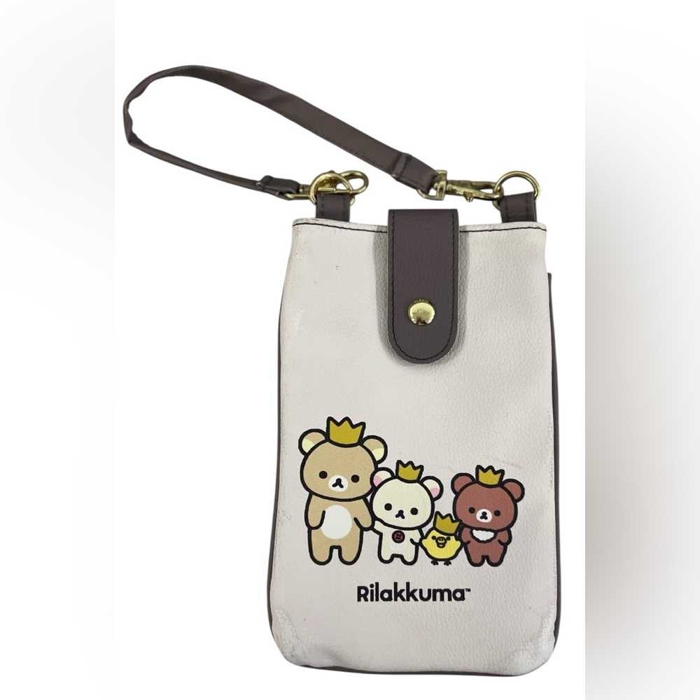 🤩 NEW LISTING! Rilakkuma Character Bag Phone Wristlet Gray EUC